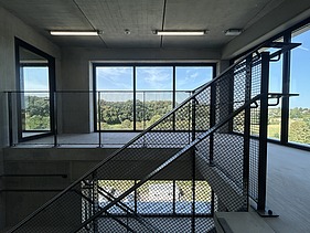 Image de synthèse de MobHub, un parking de neuf étages dans le parc Arenberg à Heverlee.
