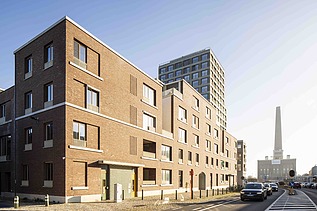 Foto van Stapelplein, een woonproject in Gent dat bestaat uit twee gebouwen met in totaal 125 woonutits.