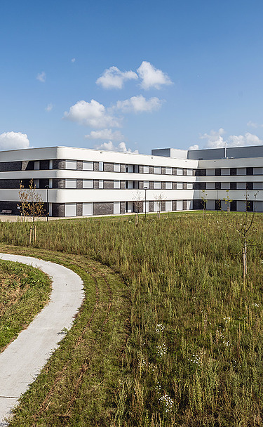 ZMK Maaseik Foto van het ZMK, Ziekenhuis Maas en Kempen, in Maaseik.