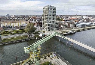 Foto van Stapelplein, een woonproject in Gent dat bestaat uit twee gebouwen met in totaal 125 woonutits.
