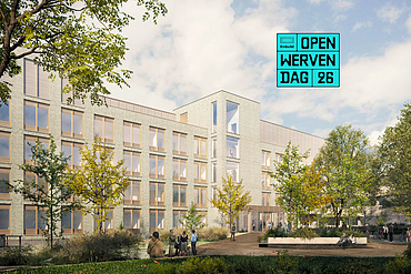 Render van de nieuwe ziekenhuisvleugel van het Sint-Franciscusziekenhuis