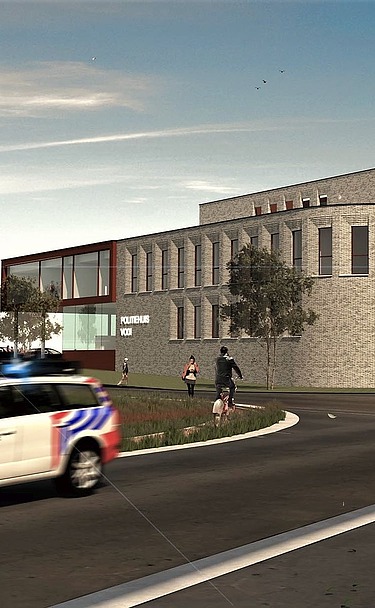 Render image of the new Police Station in Tervuren-Vossem.