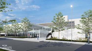 Renderbeeld van het nieuwe logistieke gebouw voor AZ Sint=Lucas in Brugge.