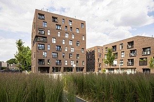 Foto van de nieuwe sociale woonwijk Paspoel Anders in Tongeren.
