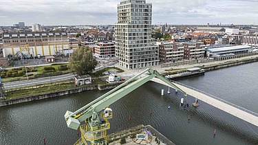 Foto van Stapelplein, een woonproject in Gent dat bestaat uit twee gebouwen met in totaal 125 woonutits.
