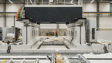 Detailfoto van de fogs hall voor SABCA in Lummen.