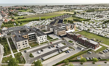 RCF Jacky Maes Bredene  Drone photo of the new Jacky Maes residential care centre in Bredene.