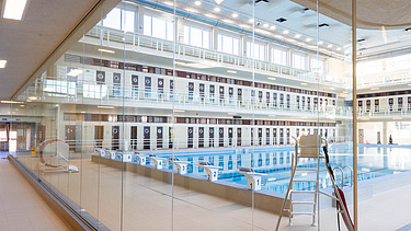Neptunium Swimming Pool Schaerbeek Interior view of the modernist Neptunium swimming pool in Schaerbeek, Brussels.