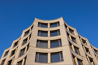 Photo of a detail of London residence of Cadix A5, a large-scale residential complex on the Kattendijk dock in Antwerp.