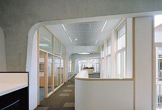 Hallway Antwerp Regional Police Office  Photo of a corridor in the new Antwerp Regional Police Office on Lange Gasthuisstraat in Antwerp.