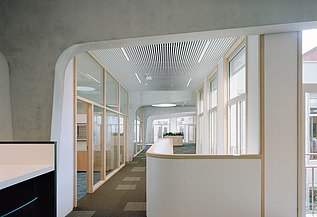 Hallway Antwerp Regional Police Office  Photo of a corridor in the new Antwerp Regional Police Office on Lange Gasthuisstraat in Antwerp.