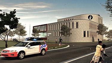 Render image of the new Police Station in Tervuren-Vossem.