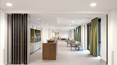 Foto van een cafetaria in het nieuwe woonzorgcentrum WZC Christine in Ekeren