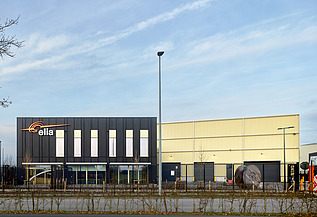 Foto van het nieuwe service center voor Elia in Kruisem.