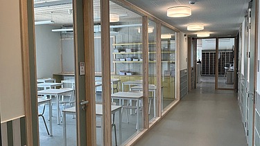 Photo of a corridor at the new Lyceum Lakbors (Focus Noord) in Deurne.