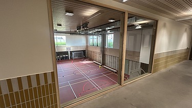 Foto van een turnzaal in het nieuwe Lyceum Lakbors (Focus Noord) in Deurne.