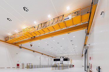 Photo de la nouvelle salle blanche de SABCA à Lummen.