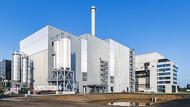 Foto van Biostoom in Beringen, een biostoomcentrale voor afvalverwerking.