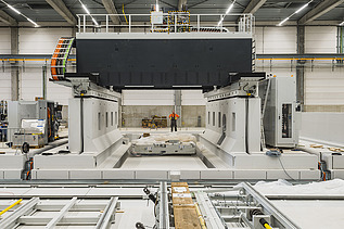 Detailfoto van de fogs hall voor SABCA in Lummen.