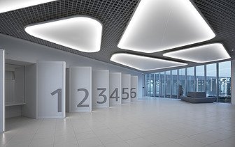 Photo of a large hall at AZ Zeno in Knokke.