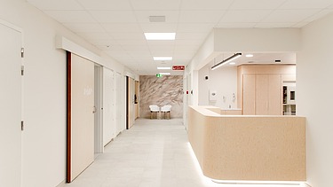 Welcoming midwife quarter Sint-Franciscus Hospital Heusden-Zolder Photo of the reception in the renovated maternity ward at Sint-Franciscus Hospital in Heusden-Zolder.