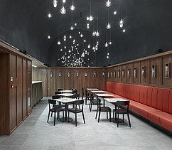 Foto van de bar in het nieuwe kantoorgebouw van Landesvertretung Baden-Württemberg in Brussel.