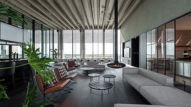 Photo de l'espace détente du nouveau siège de H. Essers à Genk.