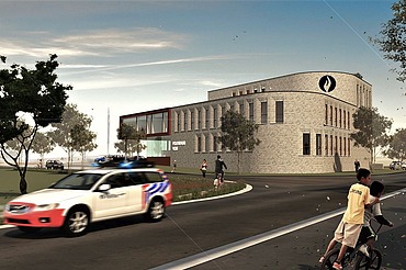 Render image of the new Police Station in Tervuren-Vossem.