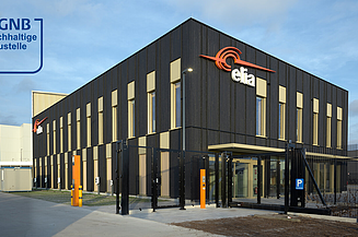 Rendre du project Centre de Service Elia avec le logo du certificat DGNB