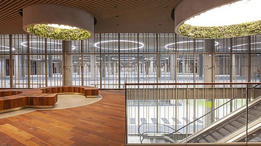 Photo of the Quartier Bleu underground parking lot at the Kanaalkom in Hasselt, a large-scale multifunctional development project.