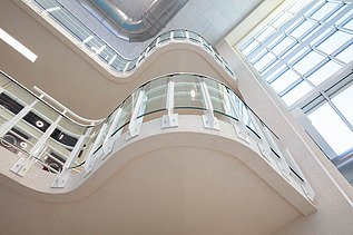 Detail of the modernist Neptunium swimming pool interior in Schaerbeek, Brussels.