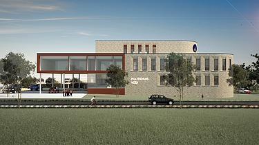Render image of the new Police Station in Tervuren-Vossem.
