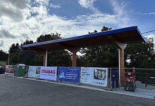 Photo d'une station de chargement Storm/Q8 à Dinant.