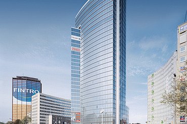 Photo de la Tour Madou rénovée à Bruxelles.