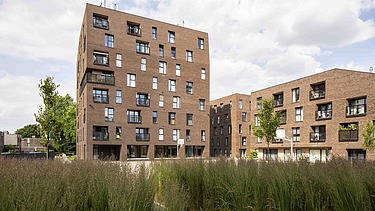 Foto van de nieuwe sociale woonwijk Paspoel Anders in Tongeren.