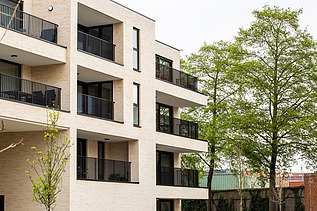 Photo de Nieuwland, un complexe résidentiel à Gand.