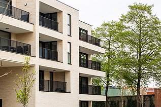 Photo de Nieuwland, un complexe résidentiel à Gand.