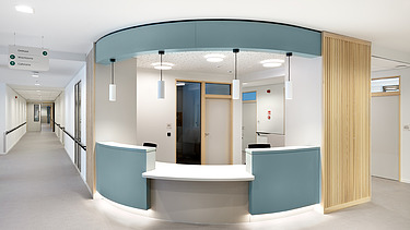 Photo of a reception desk in the new RCF Christine in Ekeren