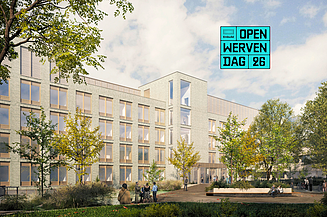 Render van de nieuwe ziekenhuisvleugel van het Sint-Franciscusziekenhuis
