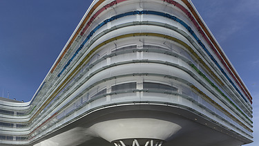 AZ Zeno Knokke Detail photo of the exterior of AZ Zeno in Knokke.