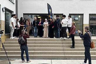 Photo of the ceremonial opening of Focus Noord, a new educational campus of Antwerp Municipal Education in Deurne-Noord.