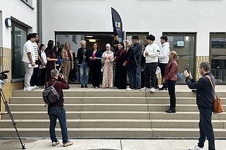 Photo de l’ouverture officielle de Focus Noord, un nouveau campus éducatif de l’Enseignement communal d’Anvers à Deurne-Nord.